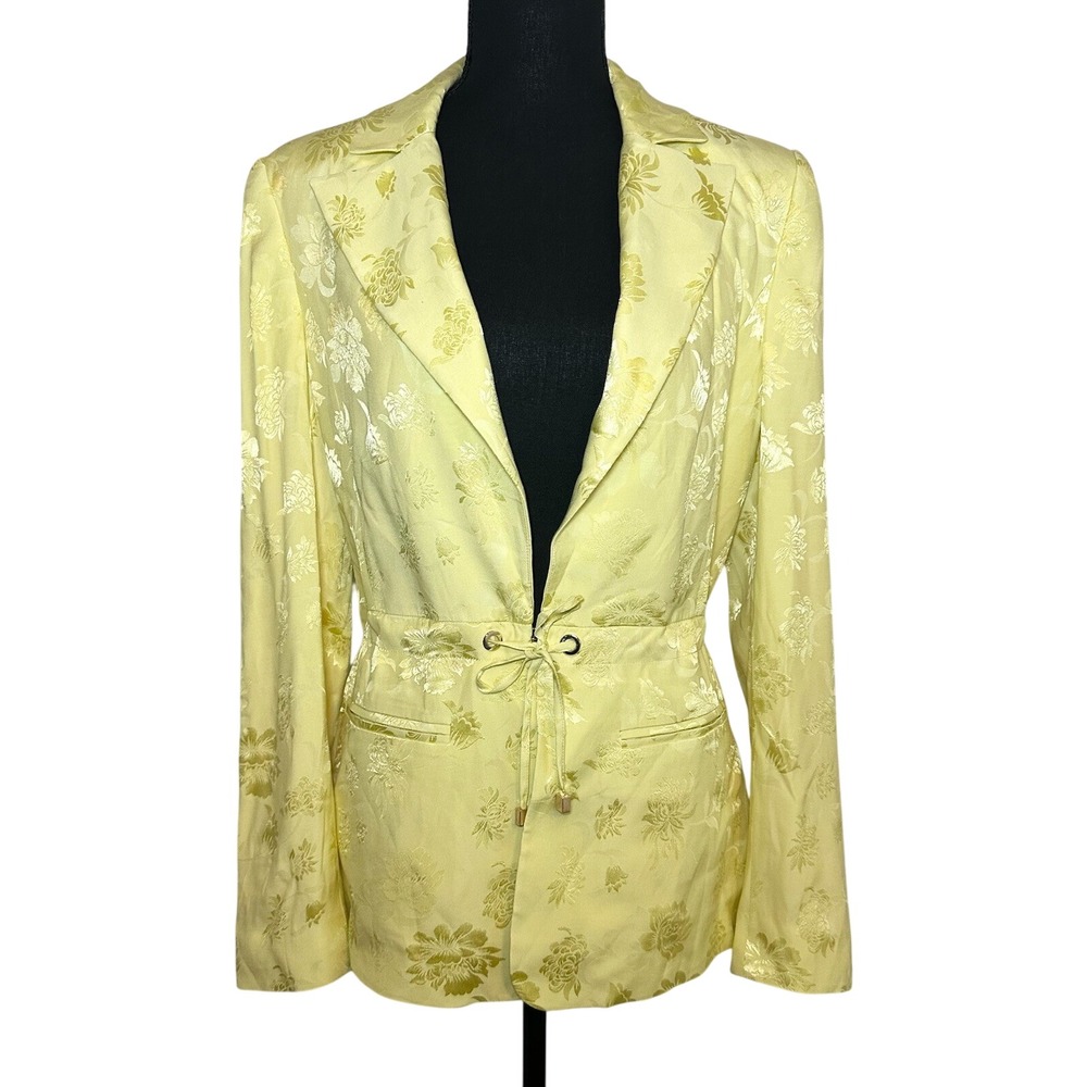 Guess‎ Marciano Butter Yellow Floral Blazer Feminine Women's US SMALL EU 40